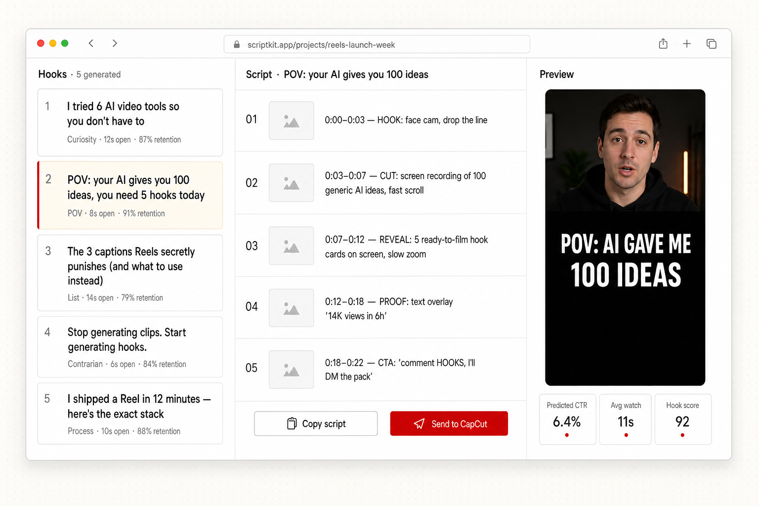 AI script kit · product screenshot